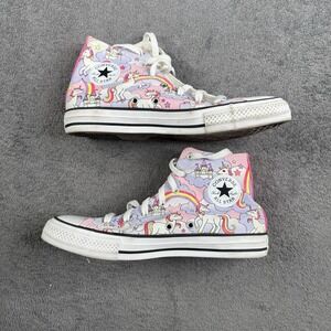 Converse Chuck Taylor All Star HI - White / Pink - Girls 6 Unicorn Rainbow